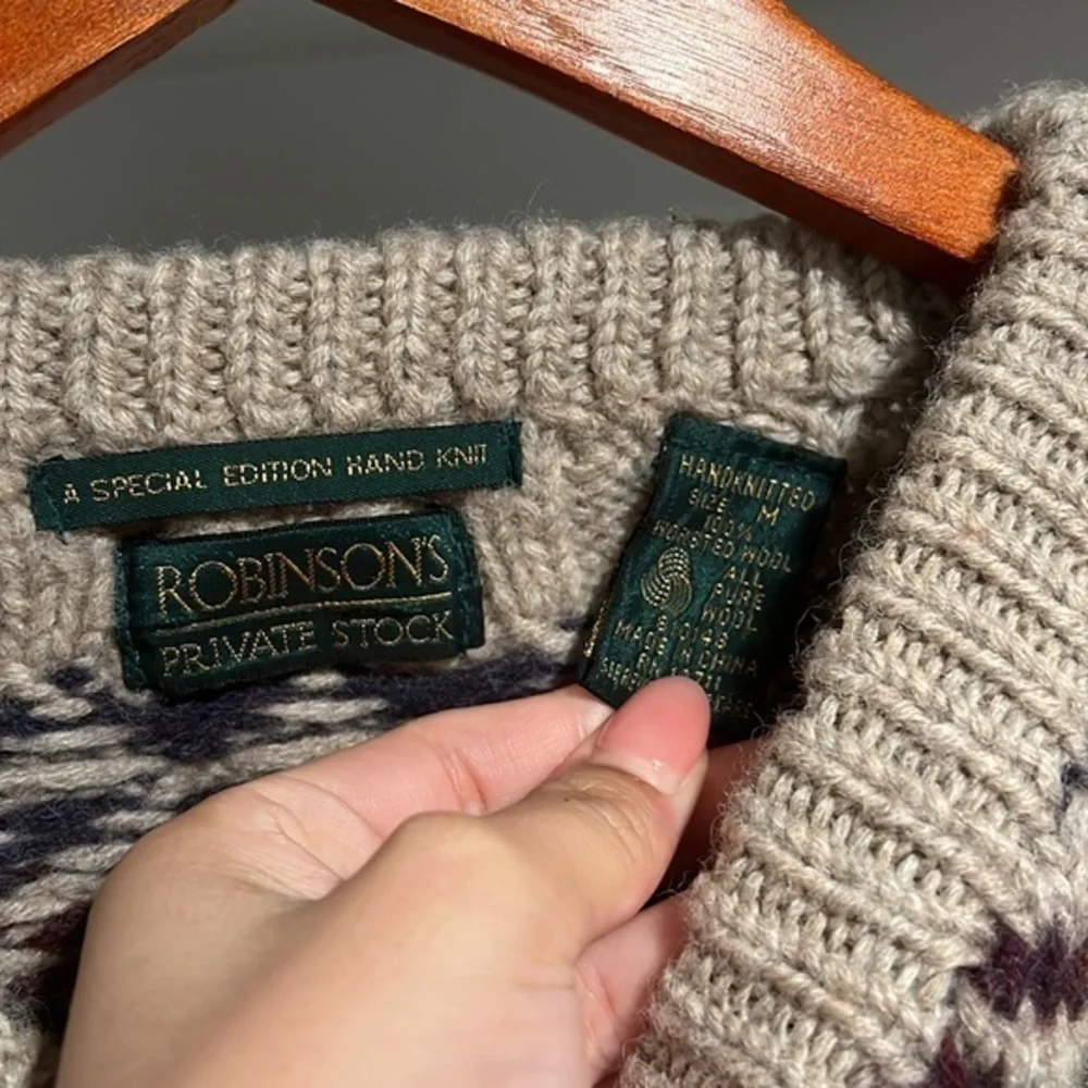 Robinson private stock hand kint 100%‎ wool sweater